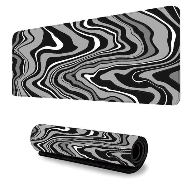 Stor Stripe Gaming Musematte Med sklisikker gummibase svart (30x80x0.3cm)