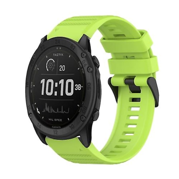 För Garmin Tactix Delta 26mm horisontell textur watch med borttagningsverktyg Lime Green