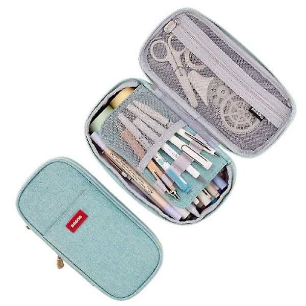 Blyant Pen Etui Stationery Box Organizer Stor Kapacitet Blyanter Taske Pung Gray