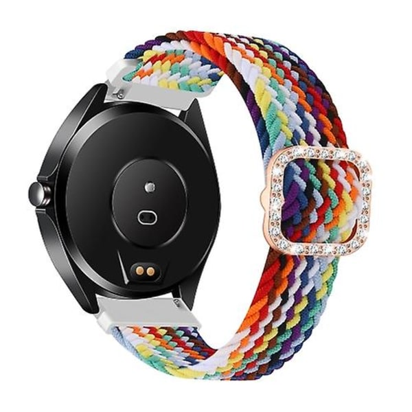 Garmin Venu 2 / samsung Gear S3 / xiaomi Haylou Rs3 22 mm universal säädettävä punottu elastinen watch Rainbow