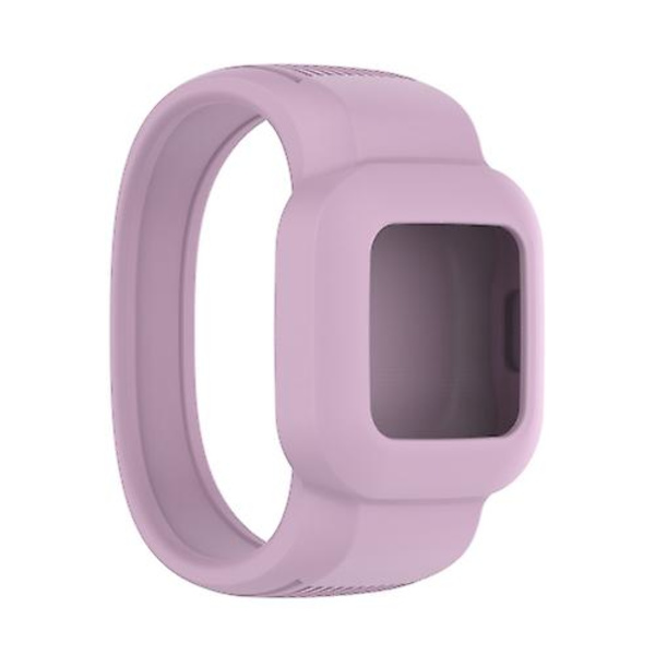 För Garmin Vivofit Jr3 No Buckle Silicone Pure Color Watch Band Light Purple