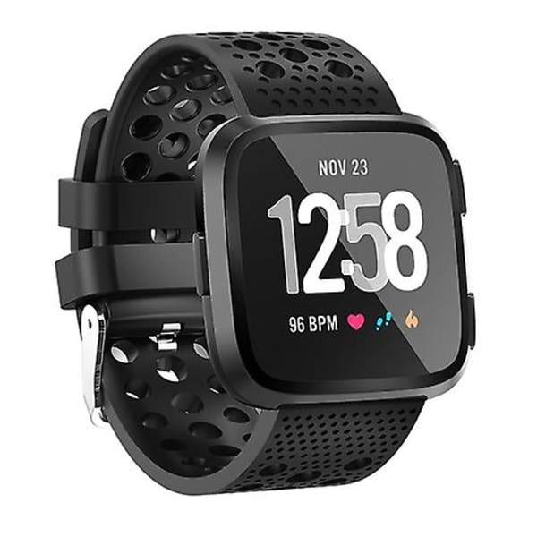 Smart Watch Venting Circle Hole Watch Band For Fitbit Versa Black