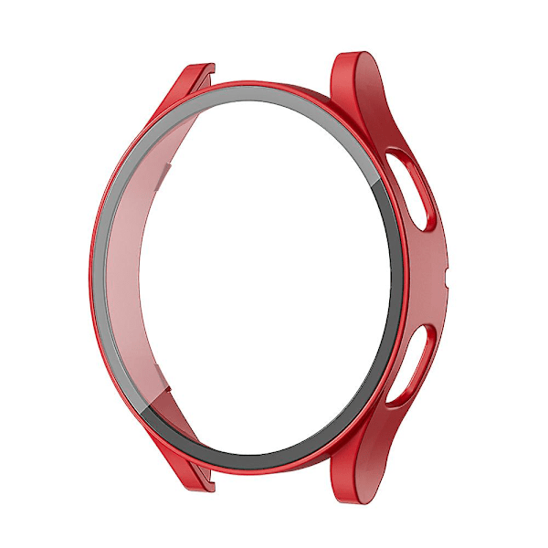 Glas+etui til Samsung Galaxy Watch 4 44mm 40mm Tilbehør Pc All-around Anti-fall Bumper Cover+skærmbeskytter Galaxy Watch4 red Galaxy watch 4 40mm