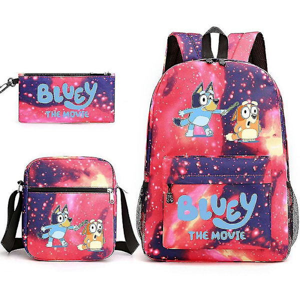 Bluey Tredelad skolväska ryggsäck Star Red 2