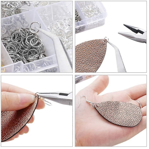 Örhänge Göra själv Tillbehör Kit med Hook Hoop Ringar Tång Pincett