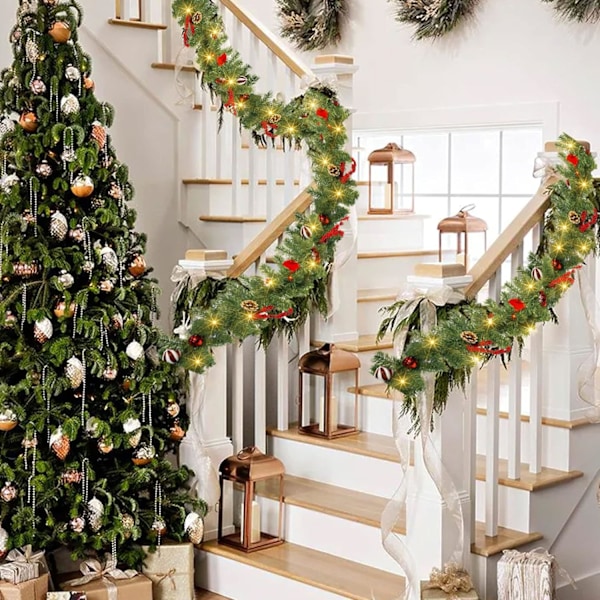 2,7 m Juleguirlande med 50 LED-lys, Batteridrevet Juleguirlande