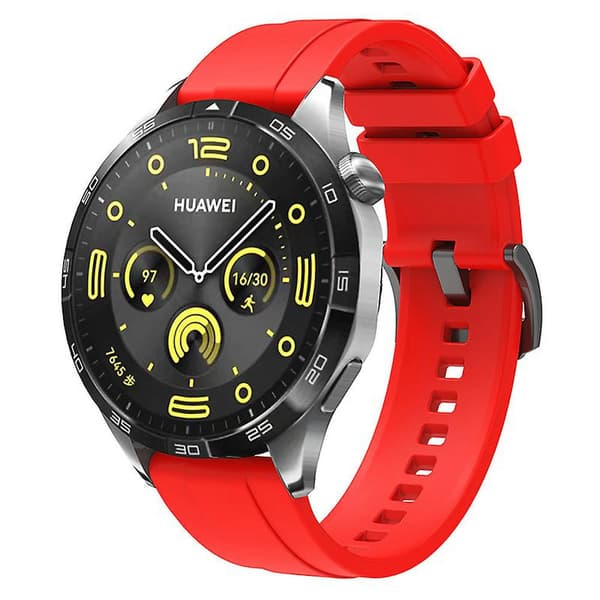22mm silikone rem til Huawei Watch Gt 4 46mm Red