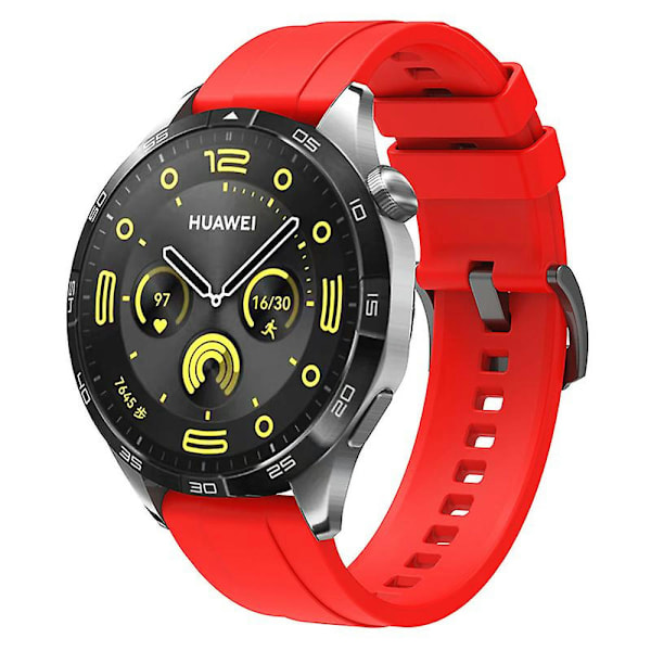 22mm Silikonrem for smartklokker - erstatning for Huawei Watch Gt 4 46mm Red