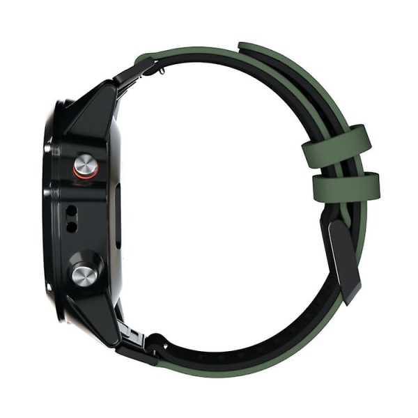 For Garmin Fenix ​​6 To-farget klokkerem med silikonrem Army Green Black