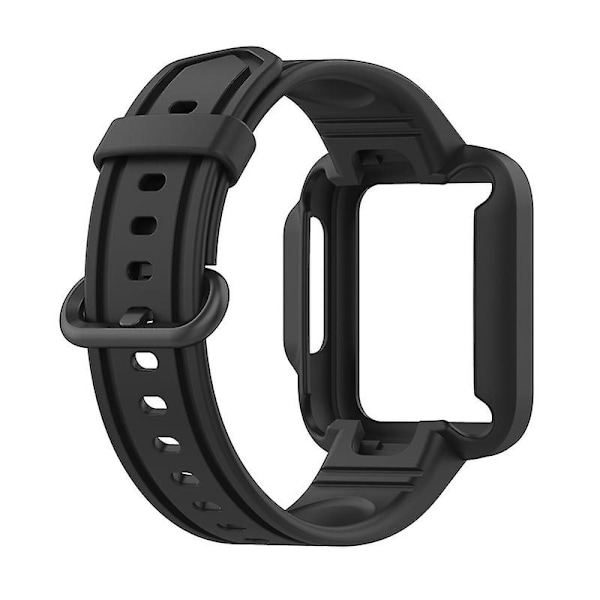 Til Xiaomi Redmi Watch/redmi Watch 2/mi Watch Lite/mi Watch Lite 2 Smart Watch Rem, Blød Silikone Rem Med Urkasse Black