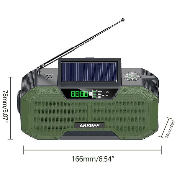 Grønn nødradio 5000mah Solar Håndsveiv Bærbar Am/fm/noaa Sos Radio Med lommelykt amp;leselampe Mobillader yellow 2000mah