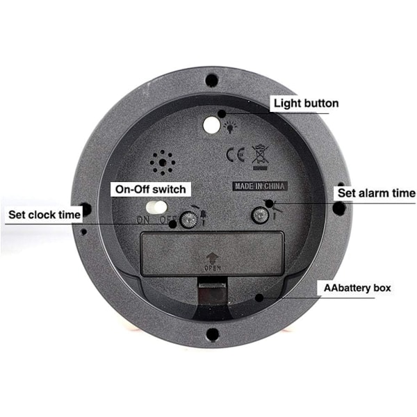 Väckarklocka 4\" Rund Tecknad Djur Quartz Analog Väckarklocka för Kontor Sovrum Gul