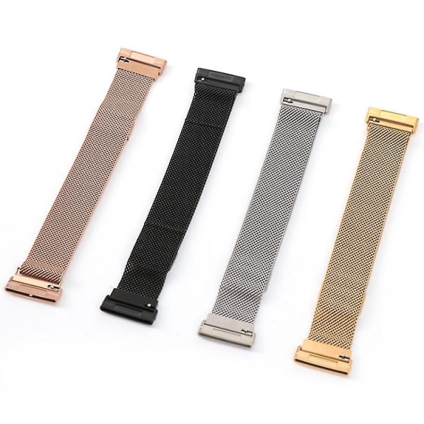 Til Fitbit Versa 4 / Versa 3 20 mm Milanese magnetisk metal splitspænde urbånd Gold