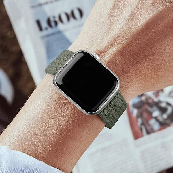 2-pack flätade sololoop sportband kompatibla för Apple Watch Band 38 mm 40 mm mjuk stretch