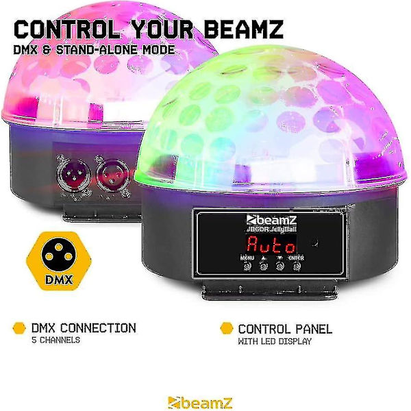 Jb60r Jelly Ball ljuseffekt 6 x 1w LED 5-kanals DMX 82 roterande strålar Auto och ljudläge Låg strömförbrukning Robust fodral Fjärrkontroll ingår