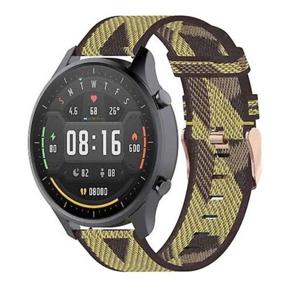 22mm Stripe Weave Nylon Watch Ranneke Xiaomi Mi Watch Color, Garmin Vivoactive 4:lle Yellow