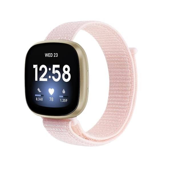 Fitbit Versa 3 Nylon Loop watch Pearl Pink