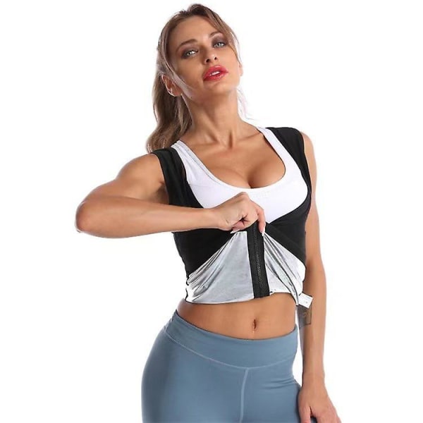 Waist Trainer Kvinder Sauna Sweat Top Vest Body Shaper Slankende Talje Cincher Workout Shapewear Black Grey S M