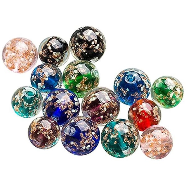 40st självlysande glaspärlor Lampwork Beads Glow In The Dark Beads Runda Lösa Spacer Beads Berlocker För pysselhantverk Smyckenstillverkning Armband Beading Mixed 1