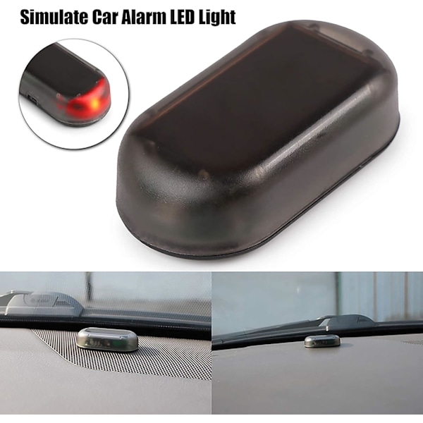 Solcelled Bilalarm LED Lys - Simuleret Sikkerhedssystem Advarsel