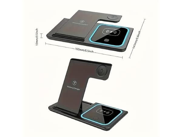3-i-1 Ladestasjon Lader for iPhone, Apple Watch og Airpods Hvit