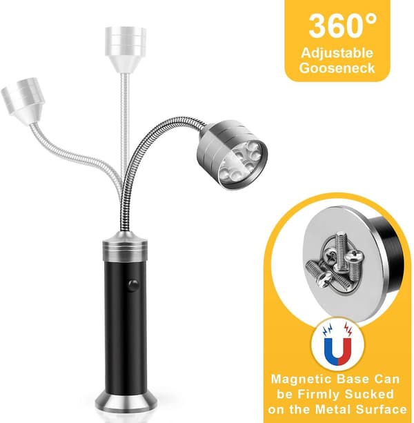 2-pak Bbq Lys Magnetisk Base, Led Bbq Lys 360 Fleksibel Svanehals