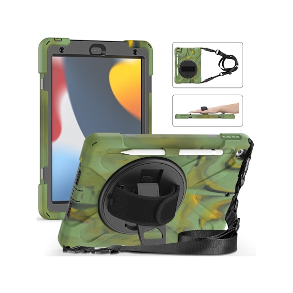 Robust skyddsfodral med vridbart stativ för 10,2-tums iPad Camo-färg (2021/2020/2019)
