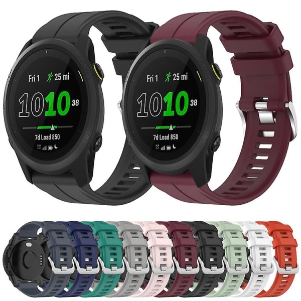 For Garmin Forerunner 745 22mm silikon sportsklokkerem Burgundy