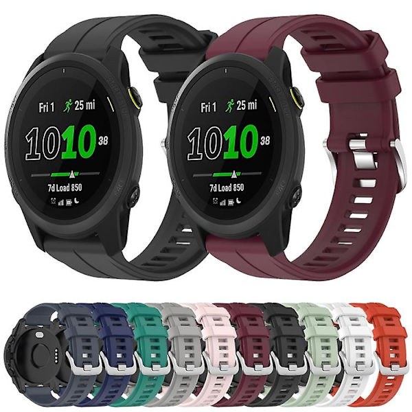 Garmin Forerunner 745 22mm silikoniurheilukellon watch White