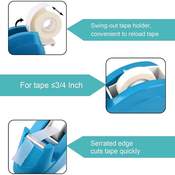 Tape dispenser Skrivebord vægtet søde mini tape dispensere 1 tommer kerne lille desktop tape holder Skridsikker base kontor hjemme 2 stk.