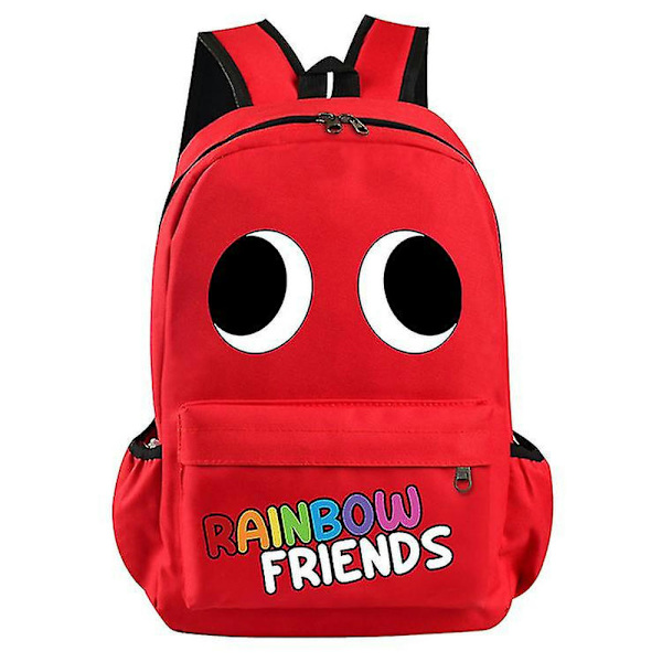 Rainbow Friends trykt ryggsekk, uformell skolesekk for ungdomsskoleelever, SHZNV Red