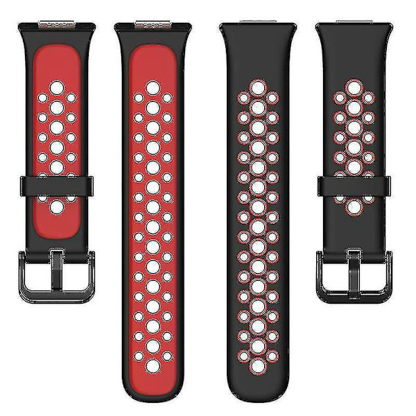 Dubbel klockarmband i silikon för Huawei Watch Fit 2/Watch Fit 2 Active Black Red Style C