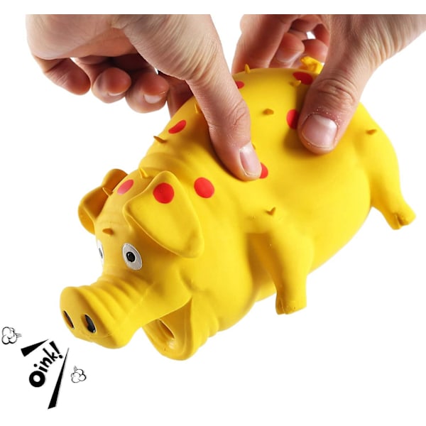 Nariseva sian muotoinen koiranlelu, sian muotoinen koiranlelu pienille, keskisuurille ja suurille koirille, kestävä kumisian vinku koiranpentujen pureskelulelu Yellow 1 pcs