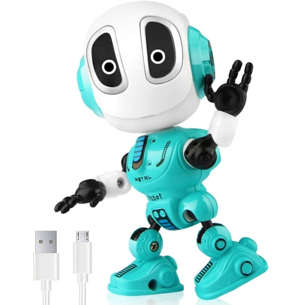 Talende robotleketøy - Mini interaktivt opptaksrobot for barn blå