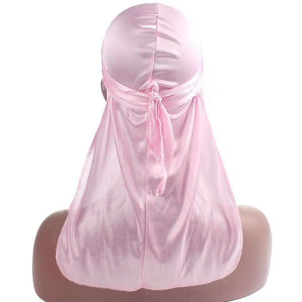 Mote Silke Durag Elastisk Turban Hijab Bandana Chemo Cap Pre-knyttet Headwrap Menn