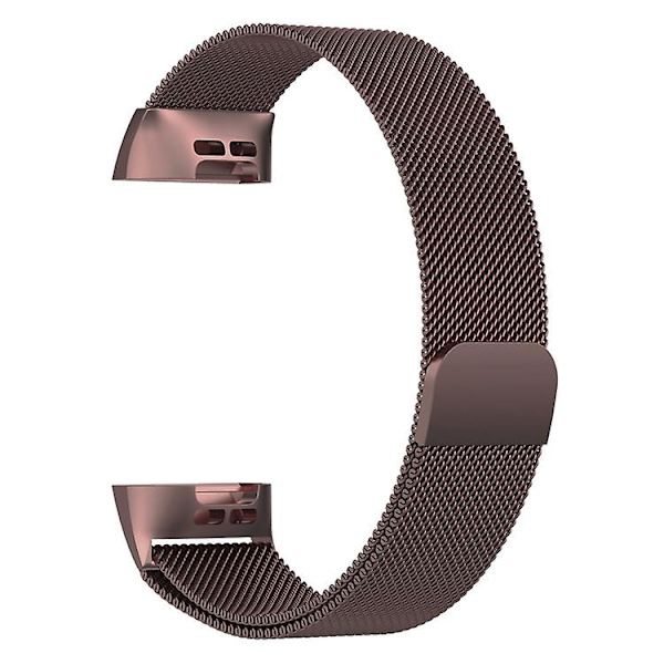 Watch i rostfritt stål för Fitbit Charge 4 Large Storlek: 210x18mm Coffee