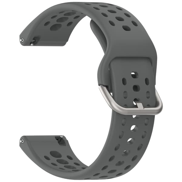Stropp for Amazfit Bip 6 22mm Pustende silikonstropp (Mørkegrå)