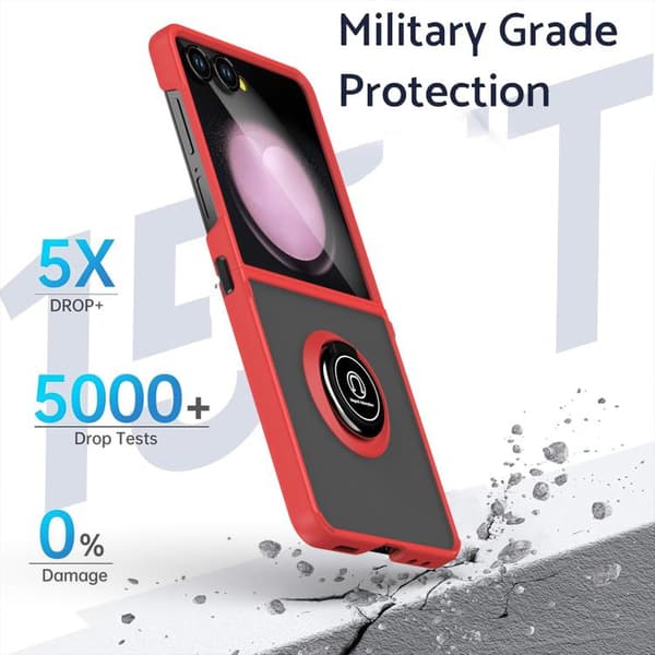 Etui til Samsung Galaxy Z Flip 7 Ringbeslag, rød