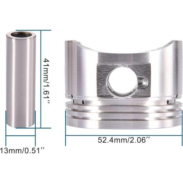 52,4 mm Stempelringsett for 110cc terrengsykler, gokarter, ATV