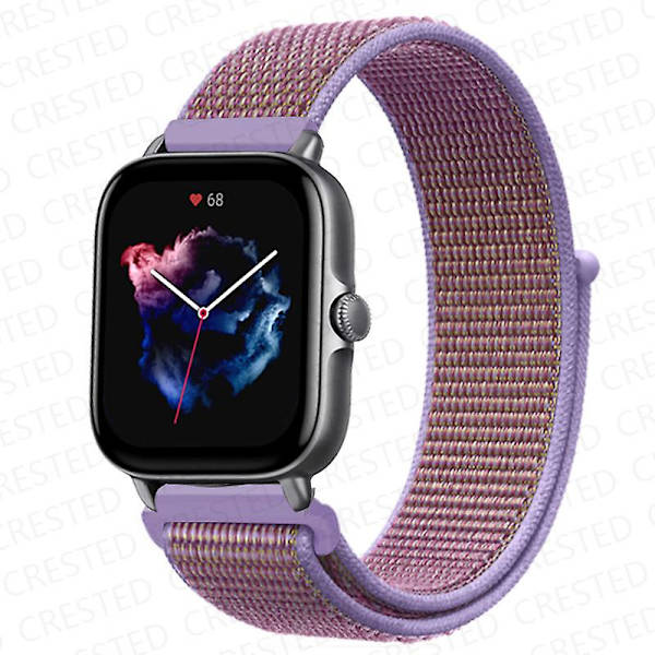 20 mm 22 mm watch för Amazfit Gts/2/2e/4/3/mini Gtr 4/2/3/ pro 47 mm Stratos 3 nylon Pulseira Correa Amazfit bipsband Lilac 32 20mm