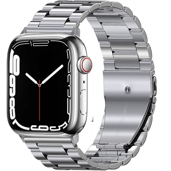 Metalrem til Apple Watch Ultra 49mm 8 7 45mm 41mm Rustfrit stål Smart Watch Armbånd til Iwatch 6 5 4 3 Se 44mm 42mm 40mm Silver iwatch Ultra 49mm