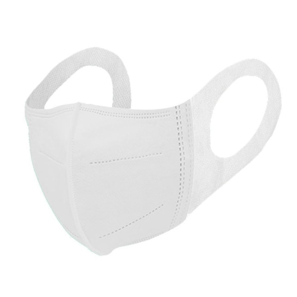 100 st engångsmunskydd 3D 3-lagers non-woven masker med mjuk elastisk öronögla mask White