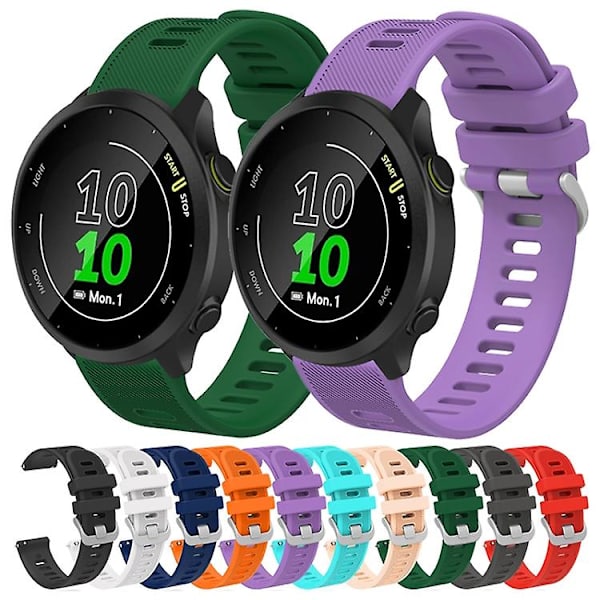 För Garmin Forerunner 645 20mm Silicone Twill Watch Band Red