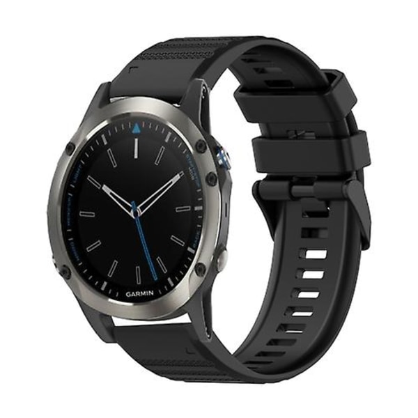 Garmin Quatix 5 Sapphire 22mm vaakasuora rakenne silikoni watch ranneke irrotustyökalulla Black