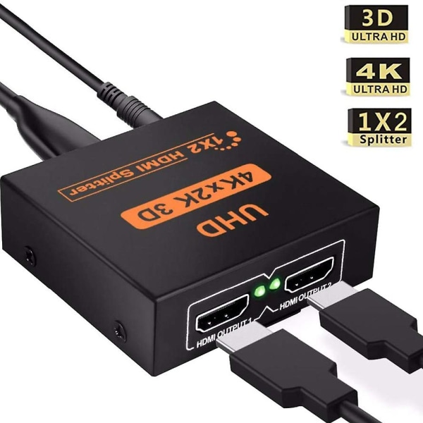 Hdmi Splitter 4k, 1 In 2 Out Powered Video Converter, tukee Hdmi:tä