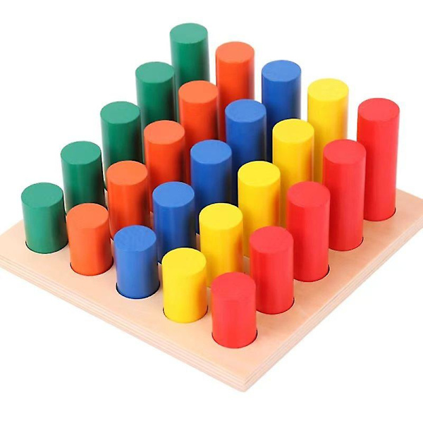 Träsorteringsspel Staplingsleksak Färgade geometriska block Montessori Sensoriskt leksak 25pcs A