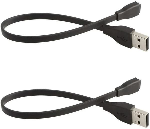 Lader for Fitbit Charge/Force (ikke for Charge HR), erstatnings-USB-ladekabel (2-pakning)