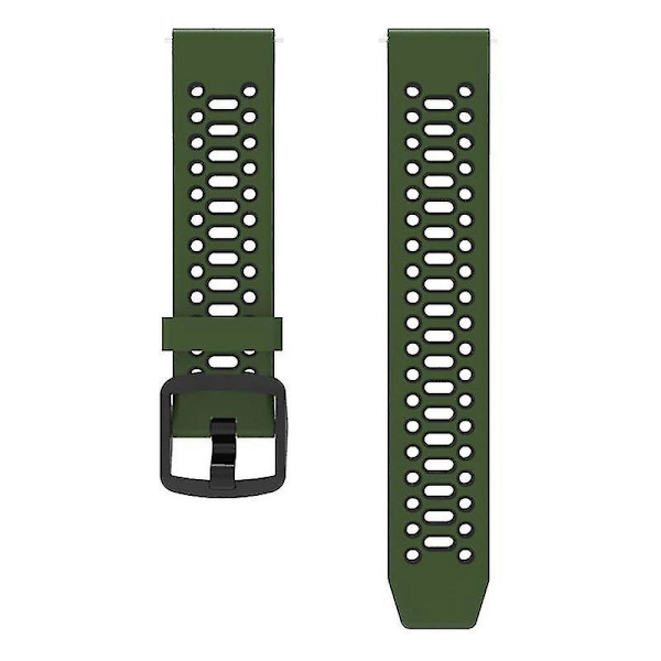 Dubbelfärgad 20 mm silikonklocka för Coros Pace 2/garmin Vivoactive 5/garminactive 5/venu Sq 2 Army Green Black
