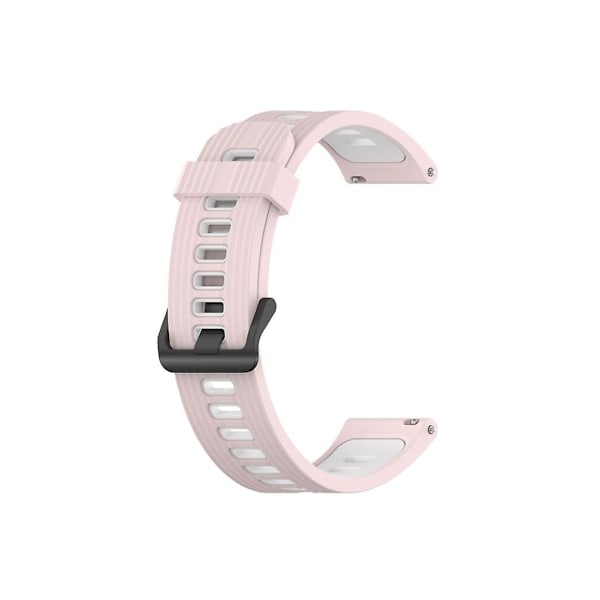 Rem for Garmin Venu 2 Plus 20 mm vertikalt mønster rosa-hvitt to-farget silikon klokkestropp