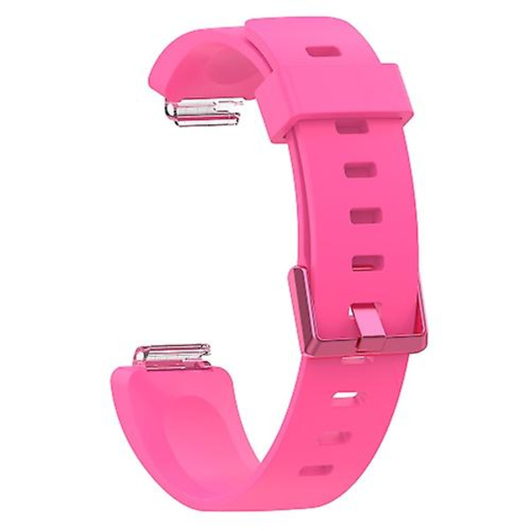 Til Fitbit Inspire / Inspire Hr Glossy Surface Silicone Watch Band Pink